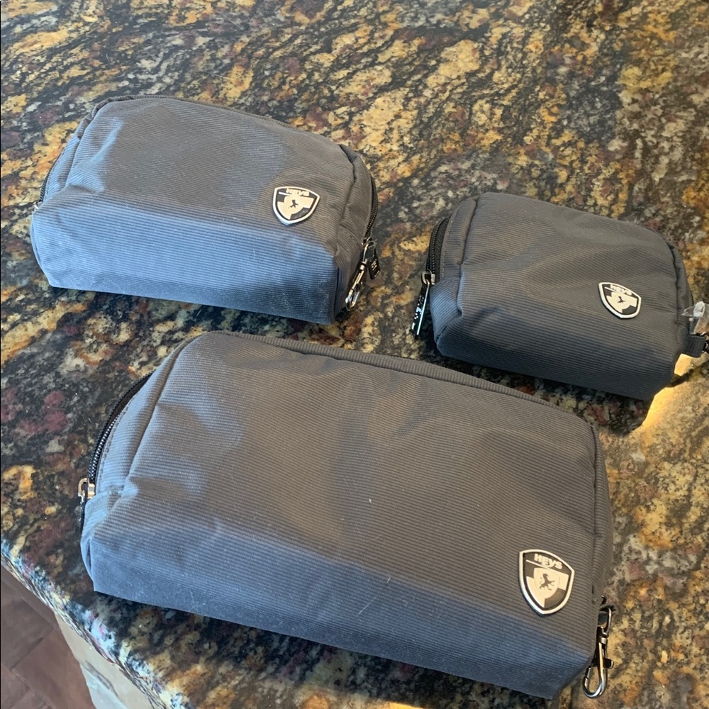 Heys Set of 3 slate grey travel pouches NWOT
